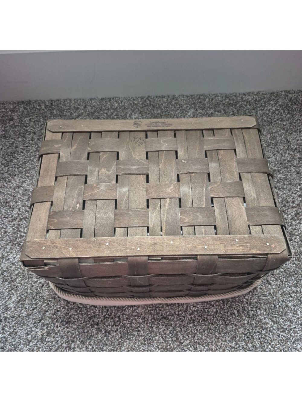 Longaberger Rectangle Storage Basket Sort & Store Liner Deep Brown Medium Woven - Picture 5 of 6